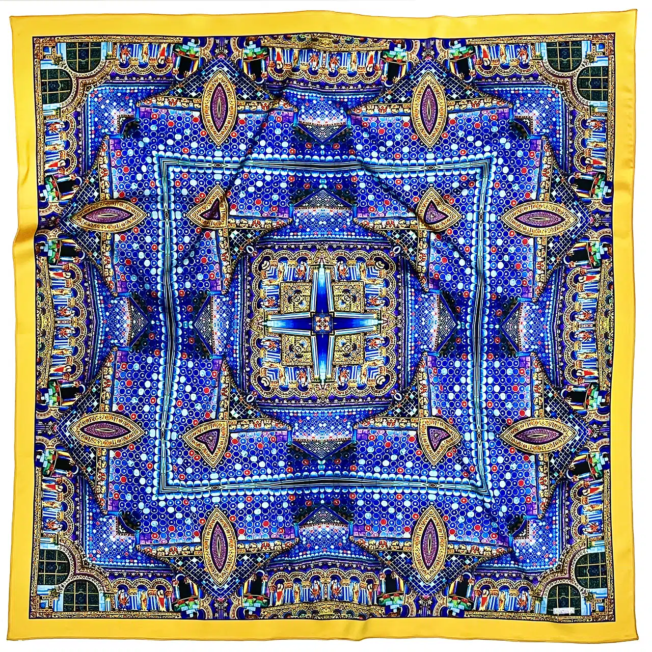 Créatrice de foulards uniques en soie de la marque Dvoira avec des motifs architecturaux rappelant les kaléidoscopes. Les dessins sont basés sur mes photographies de l'architecture de Poitiers, Chauvigny, Paris et d'autres villes françaises.