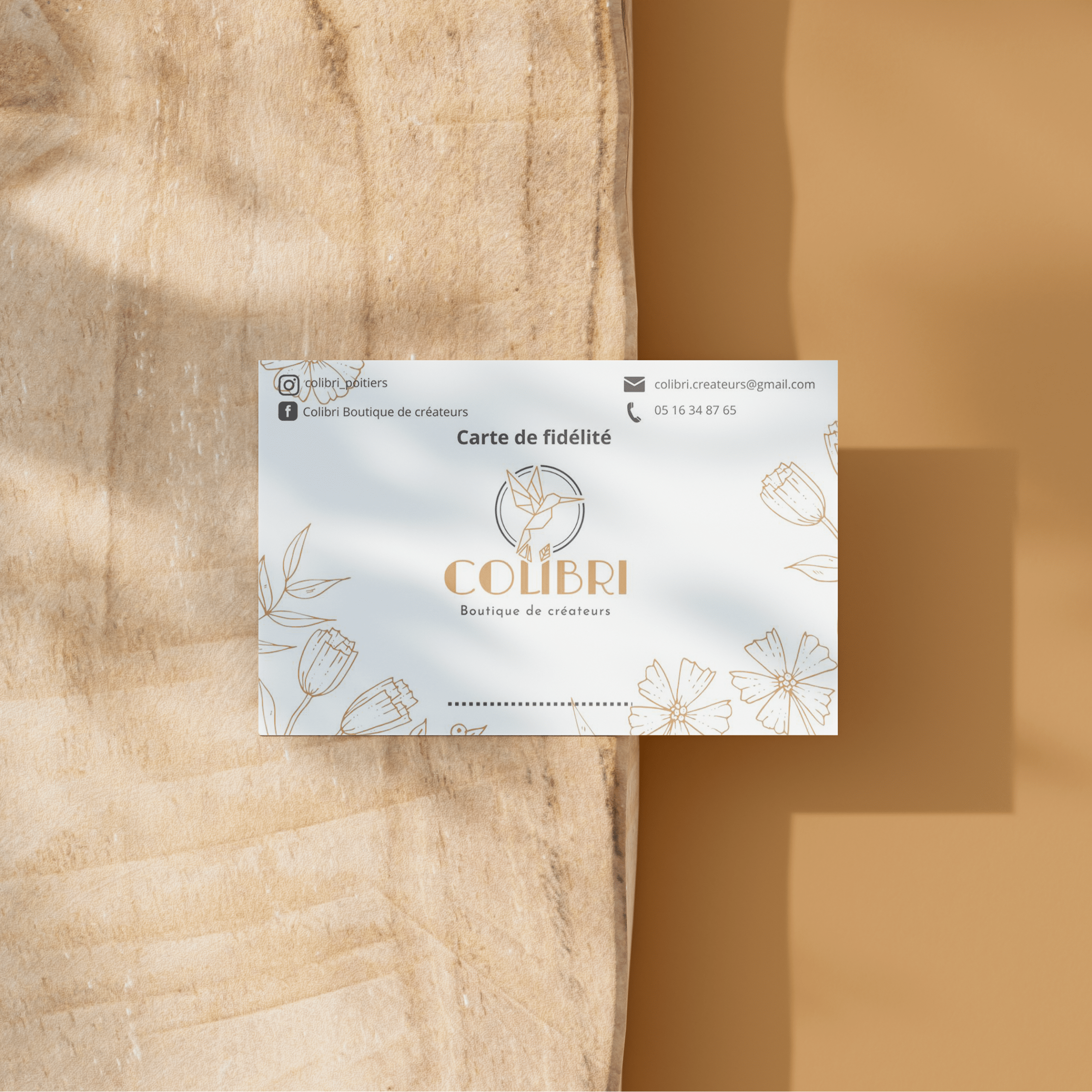 Mise en situation carte de fidélité Colibri