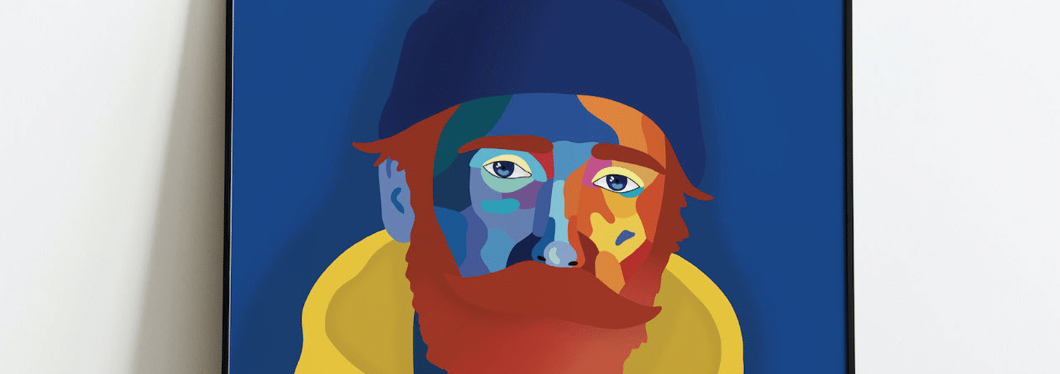 Artiste peintre et illustratrice Rochelaise, je crée des portraits colorés inspirés de l’océan.