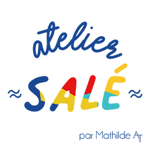 Logo atelier salé, créatrice d'illustration colorée, inspirée de la mer.